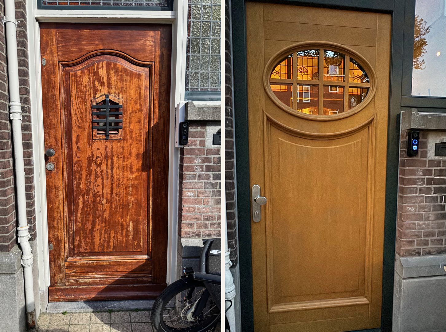 Houten voordeur op maat voor en na, Den Haag